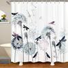 Dragonfly Summer Shower Curtain Butterfly Flower Lotus Dandelion Floral Nature Bathroom Decor Polyester Bath Curtain With Hook