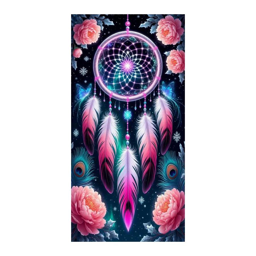 Colorful Feather Flower Wind Chime Large Size Diamond Painting Diy Full Square Round Drill Rhinestone Embroidery Mosaic Cross Stitch Kits