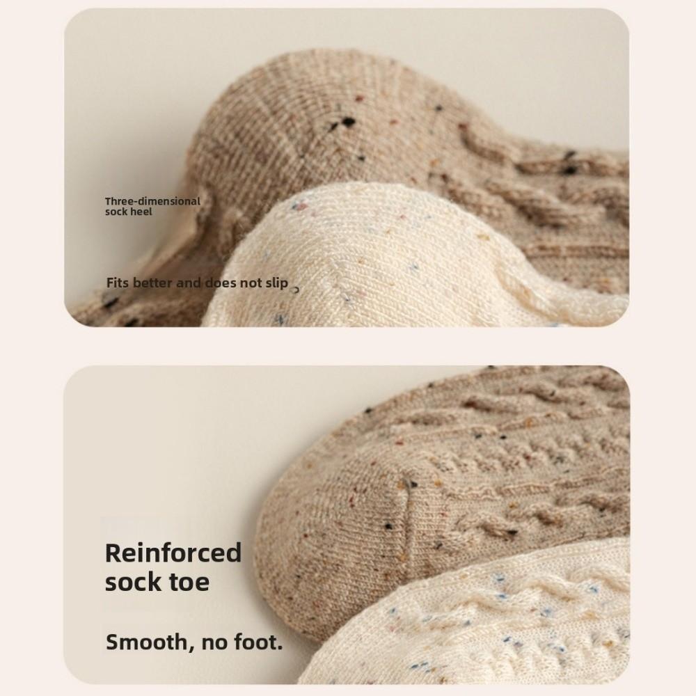 Skarpetki zimowe w jednolitym kolorze zatrzymujące ciepło, skarpetki do połowy łydki, nowe pluszowe skarpetki wełniane dla kobiet i dziewcząt