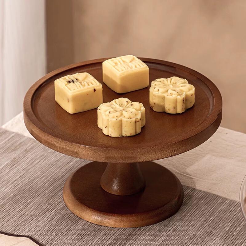 Jingzhouyuan Walnut Wood High-Foot Cake and Tea Tray