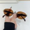 1pc Women's Oval Metal Fashion Glasses, Lightweight & Durable, Ideal for Casual Wear & Stylish Accessories.
