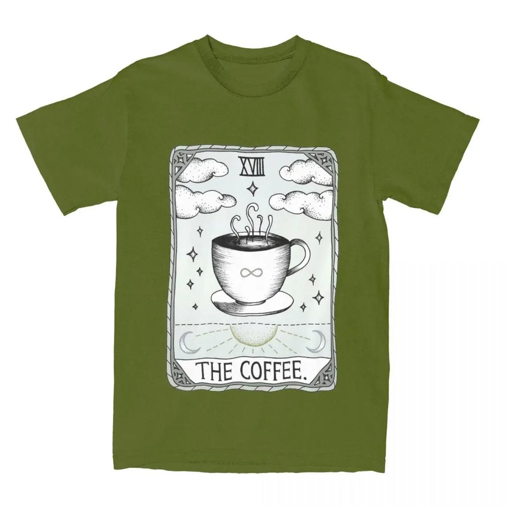 Tarotkarte Der Kaffeeliebhaber Bekleidung T-Shirt Männer Frauen Koffein Humor Erwachsenenoberteile