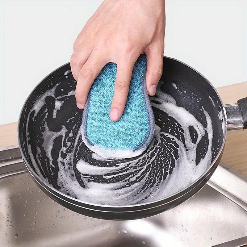 5pcs Kitchen Cleaning Sponge Double Sided Sponge Scrubber Sponges for Dishwashing Scouring Pad Dish Cloth Kitchen Cleaning Tools