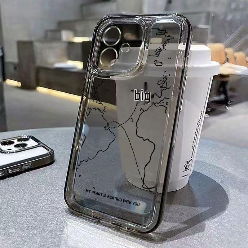 

Airplane Map iPhone 16 Case: Apple 15 Pro Max Protective Cover for 14/13/12 - Anti-fall Design 16 Plus