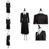 Die Addams Family Wednesday Cosplay Kostüm Schwarzes Kleid Halloween Party
