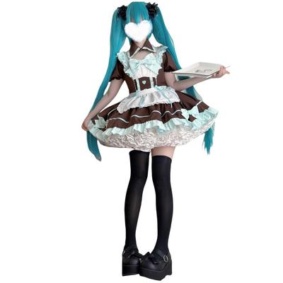 [SDSXZWG] Maid Lolita Kleid Set, Kurzarm, Abnehmbarer Kragen, Hohe Taille, Schlankmachendes Kostüm, Schleife, Rüschenschürze, Cosplay, Subkultur Stil, Schnitt