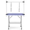 Tavolo Professionale Pieghevole per Toelettatura Animali Domestici Dotato di Braccio di Supporto Portatile, Guinzaglio e Ripiano a Rete Blu 90*60*76cm (L*P*A) Capacità di carico massima 60 kg