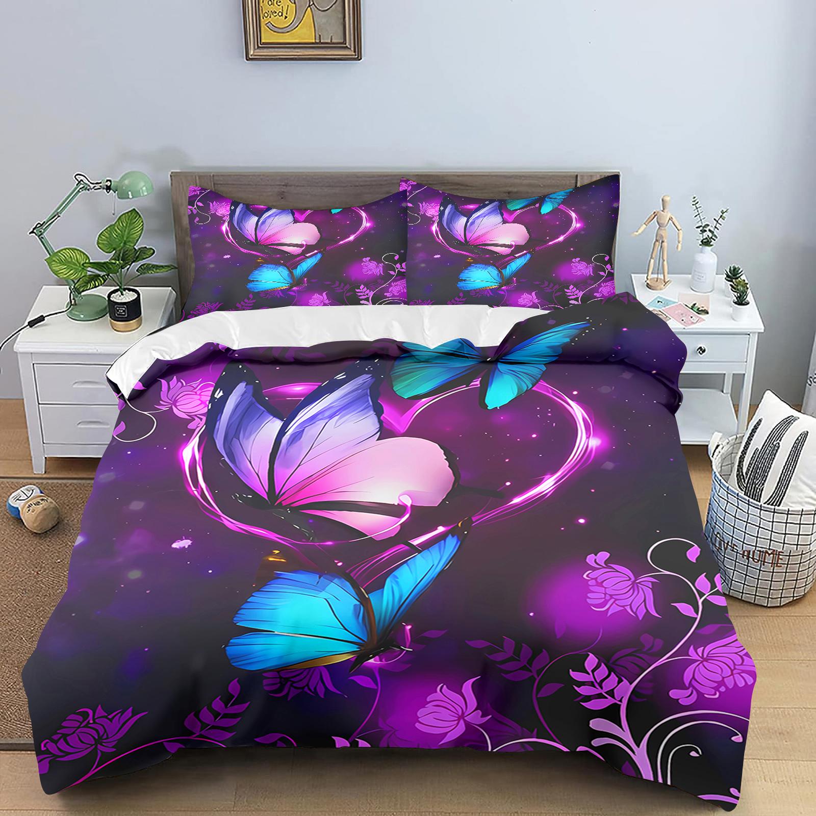 

Comforter Butterfly Anime Home Bedroom Comforte Nordic Polyester Material Suitable For Children And Adults 2/3-Piece Set Comforter (quilt)-EU Single(135*200cm)3pcs