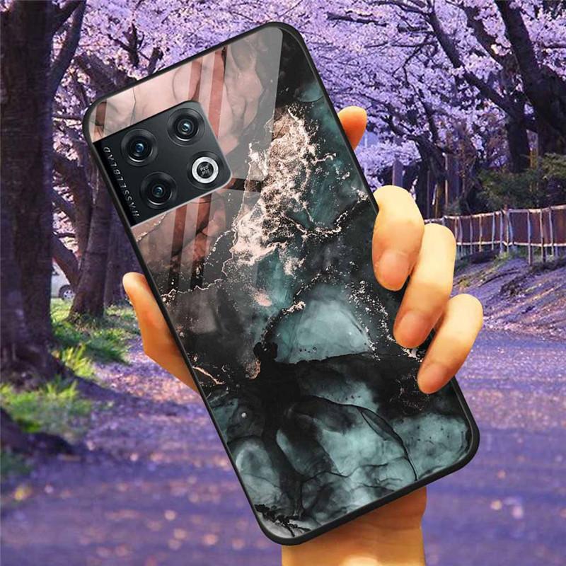 Für OnePlus 10 Pro 5G Hülle 6,7'' Gehärtetes Glas Sternenmarmor Harte Rückseite für One Plus 10Pro Funda Capa Oneplus10pro Coque