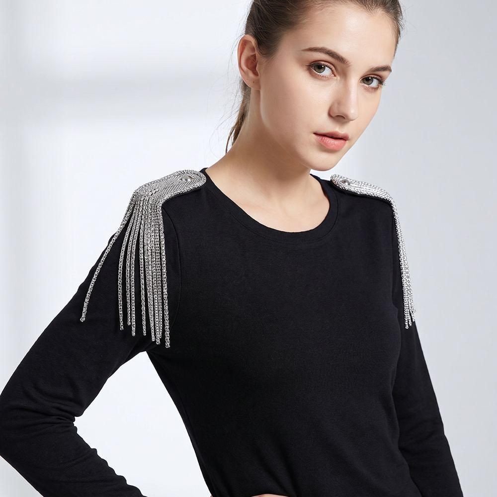 Zinc Zinc Alloy Tassel Chain Epaulettes Metal Tassel Epaulet Retro Gold Brooch Jewelry Suit