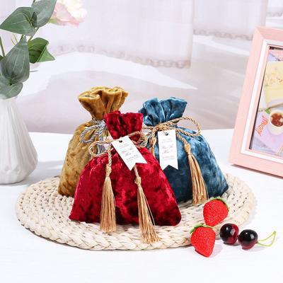Sac à Pompons Portable pour Fête de Mariage Sac à Bonbons en Velours Poche à Cordon Sacs à Bonbons Sacs Cadeaux