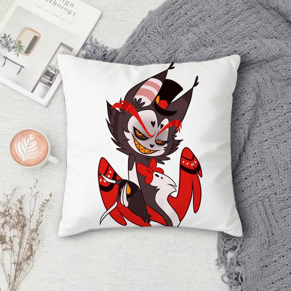 

Hazbin Hotel HH Dark Comedy Adult Animation Doublesided Printed Square Decorative Cushion Cover for Sofa Living Room Home Decor 30x30 cm