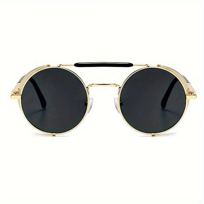 

1 шт., круглые солнцезащитные очки в металлической оправе в стиле стимпанк, модные мужские классические круглые солнцезащитные очки в стиле ретро, ​​защитные солнцезащитные очки