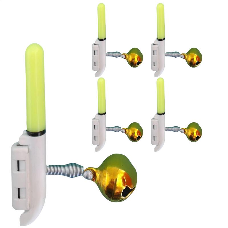 5pcs Glow Sticks for Fishing Alerts electronic rod tip lights With Bell Reusable LED Fishing Alarms for Night Camping fishing
