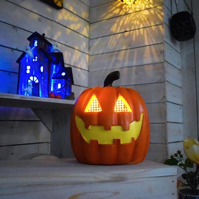 Lampion Dynia na Halloween Żywica Podświetlana Figurka Dyni/Czaszki Lampa LED Dynia na Nawiedzony Dom Impreza Halloween Ogród Patio Dekoracja