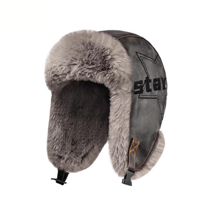 Pălărie Lei Feng Bărbați Iarnă Catifea Căldură Ciclism Mașină electrică Steaua în cinci colțuri Protecție împotriva frigului Nord-Est Pălărie din piele din bumbac Iarnă