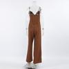 Womens Vintage Brown Sleeveless Top Long Pants Set Office Commute 2-Piece Outfit
