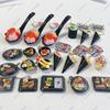 Japanese Sashimi Rice Spoon Gashapon Capsule Toy Miniature Box Food Bag Charm Keychain Simulation Seafood Pendant Decor Gifts