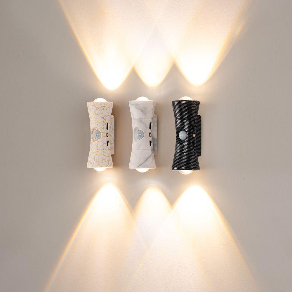 3 Color Light PIR Motion Sensor Wall Lamp Dual Up Down Lighting Sconce Light Ndoor Use