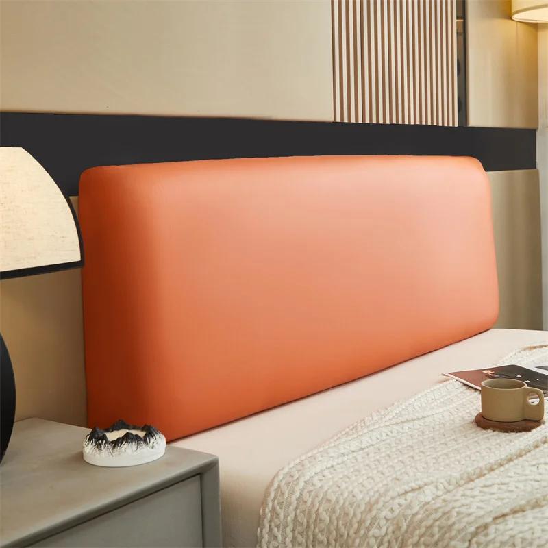 

Pu Leather Bed Headboard Cover Waterproof Technology Cloth Bed Head Cover All-inclusive Bedside Protector for Bedroom Decor L120cm H50-60cm S