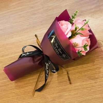 3 Soap Rose Bouquets Simulated Flowers Holiday Gift