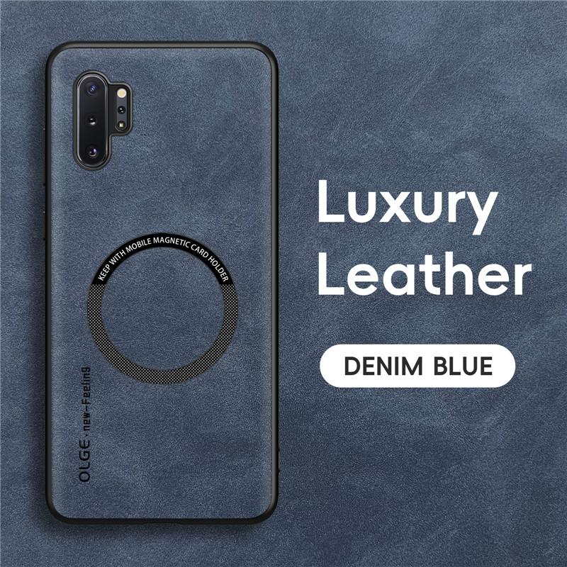 

Магнитный Ретро Кожаный Мягкий Чехол Для Samsung Galaxy Note10 Plus Note10 Plus Беспроводная Зарядка Чехол-Крышка для Телефона Galaxy Note10 Plus синий