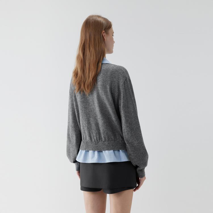 ELLE Two-Piece Casual Long Sleeve Knit Cardigan With Lapel Sweater Women Cardigans EM52632