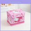 Hello Kitty Kuromi Cinnamoroll Melody Wzor Paskowany Składany Flip Pudełko do Przechowywania Do Pokoju w Domu Studenckim i Ochrony Przed Kurzem
