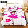 Conjunto de Cama Rosa Menina de Ballet Desenho Animado Menina Dançarina Capa de Edredom Princesa Tamanho Twin Para Crianças Meninas Presentes de Aniversário Decoração de Quarto