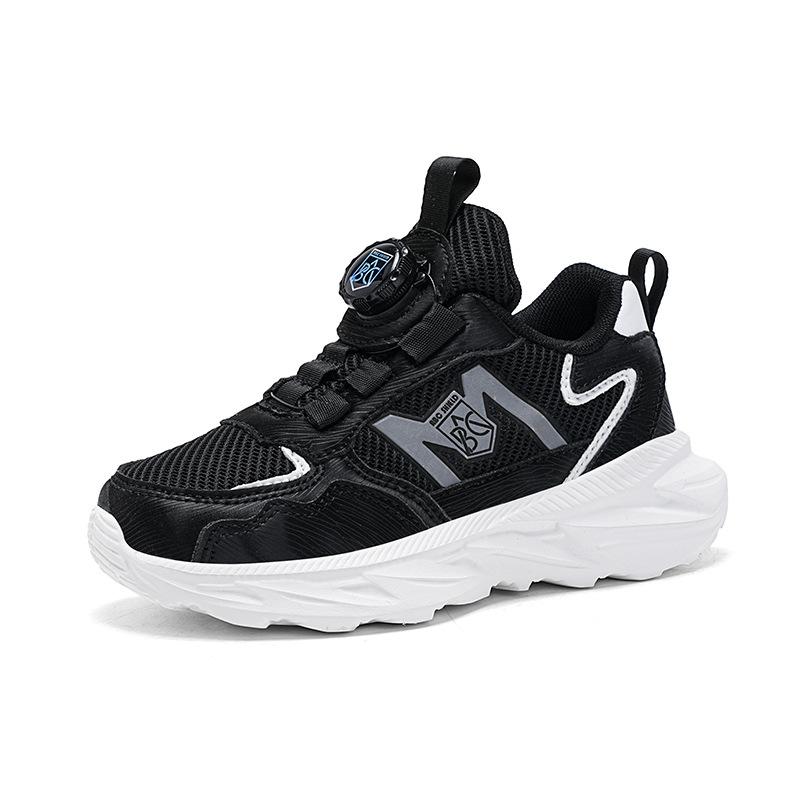 Children's Sports Shoes Boys and Girls 2025 Spring and Autumn New Breathable Mesh Shoes Primary School Boys Button Shoes Running Shoes