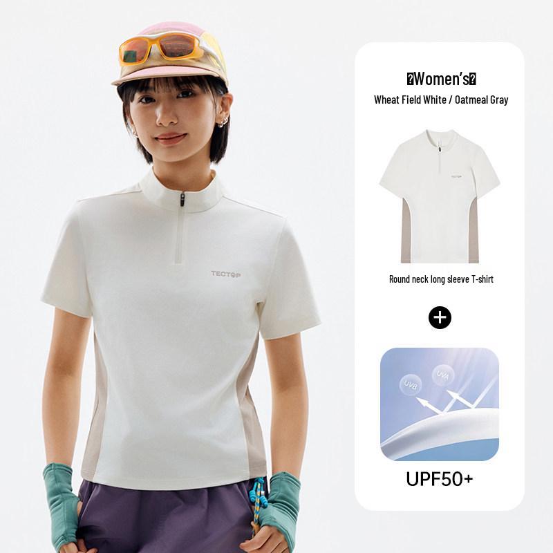 YX-Tantuo Women s Quick-Dry Short Sleeve Stand Collar Sports T-Shirt 2XL