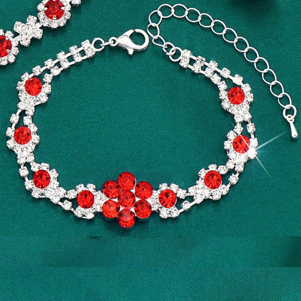 Jewelry High-end Crystal Gem Ladies Water Drop Necklace Earrings Bracelet Ring