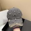 Torn Effect Rhinestone Baseball Cap Cotton Hip Hop Cap Luxury Hole Washed Hat  Outdoor Sports
