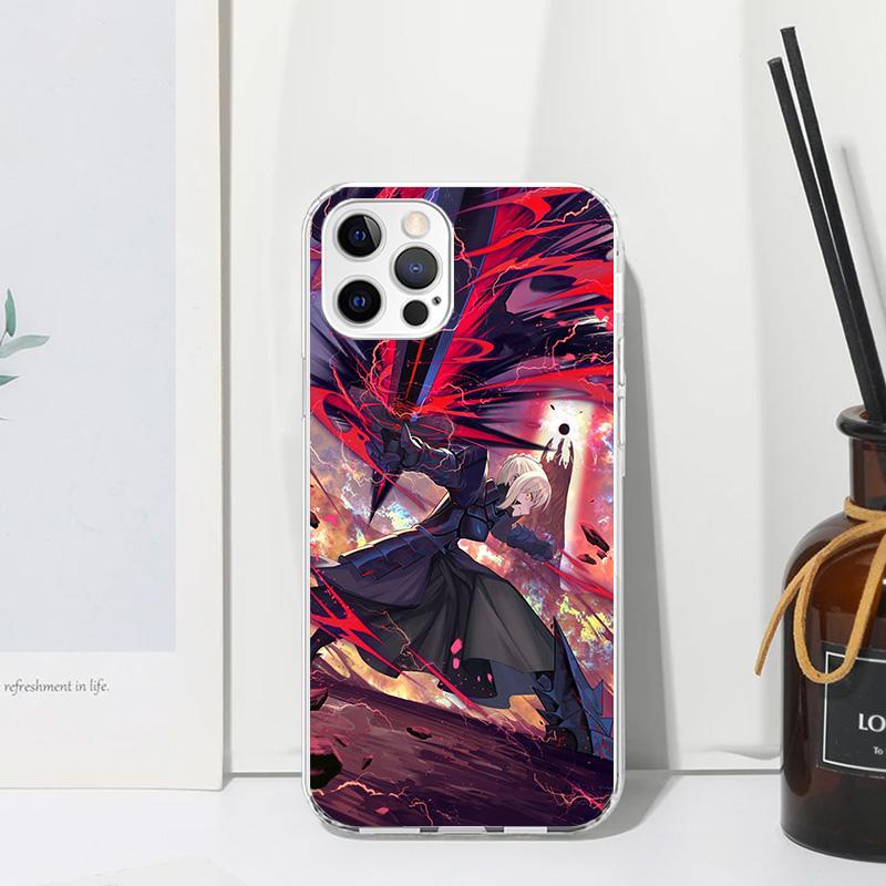 

Fate Zero Stay Night Saber Phone Case For Iphone 17 Air 16 15 Plus 16E 14 Pro Max 13 Mini 12 11 7 8 SE Fundas Soft Back Cover 17 iPhone 14