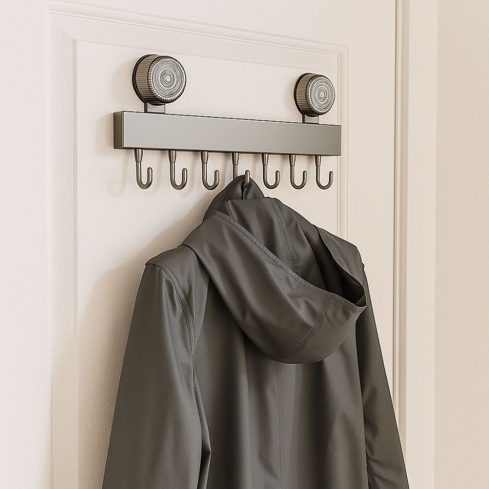 Wall-mounted Suction Cup Hooks Detachable Clothes Hanger Multifunctional Bathroom Rack  Household