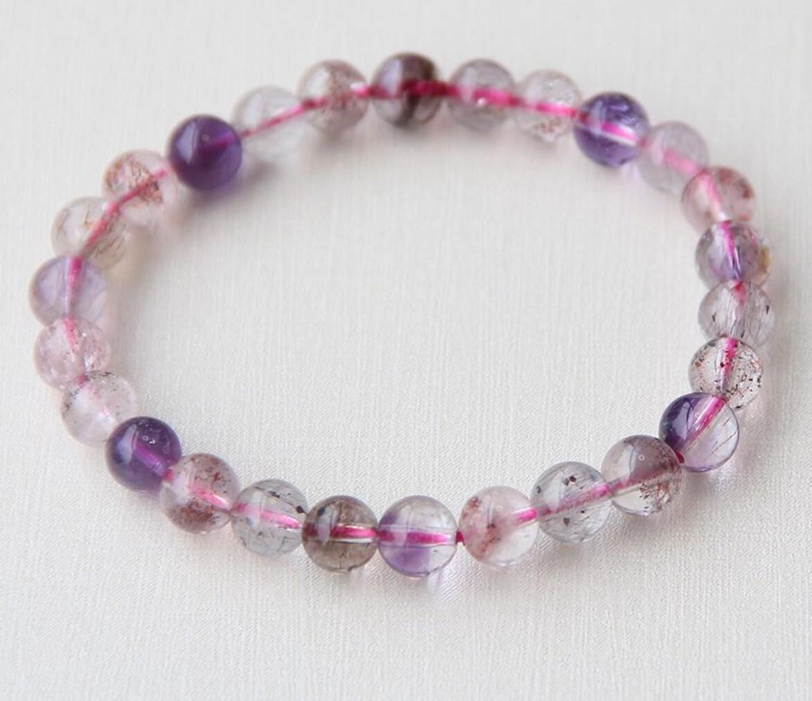 

Браслет Natural Super Seven Amethyst – Элегантность и естественная красота 8mm