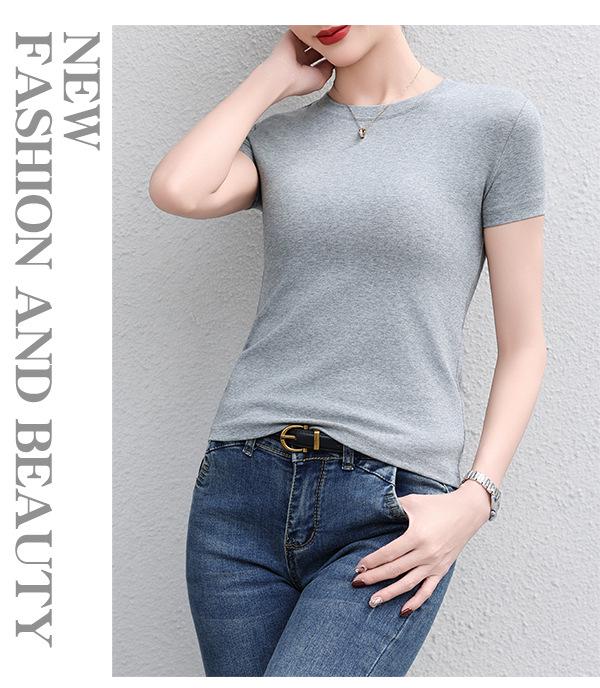 2026 Spring/Summer Women's Round Neck Short Sleeve Slimming Breathable T-shirt