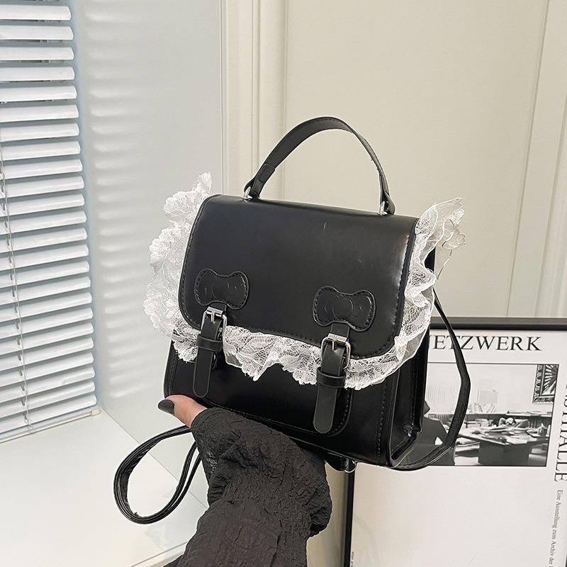 

Sweet lace bow handbag fashion design popular casual shoulder messenger small square bag