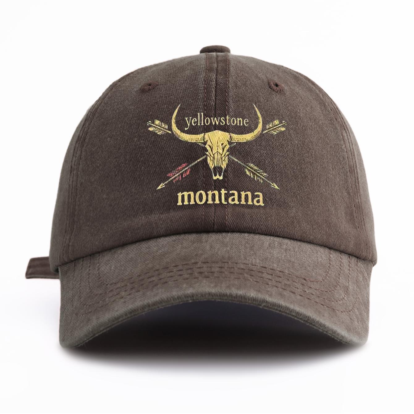 

1pc MONTANA Print Washed Baseball Cap for Adults, Minimalist Retro Style Casual Soft Adjustable Dad Hat, Perfect As Gift