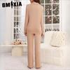 GMXIA Pyjamas Female Autumn and Winter Red New Year Christmas Ice Silk Long-sleeved Shirt Trousers Two-piece Homewear