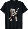 Katze spielt Gitarre - Lustiges Rockmusik-Gitarrenkatzen-T-Shirt für Unisex