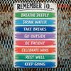 Vintage Relax Metal Sign Mindfulness Wall Art Calming Plaque Home Bedroom Decor