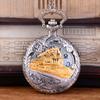 Pocket Watch Locomotive Alloy Quartz Movement Watch Vintage Necklace Watch with Chain for Collection Daily Use