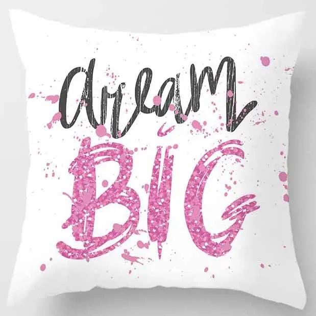 Yellow and Pink Pattern Square Pillowcase Home Decoration Cushion Cover