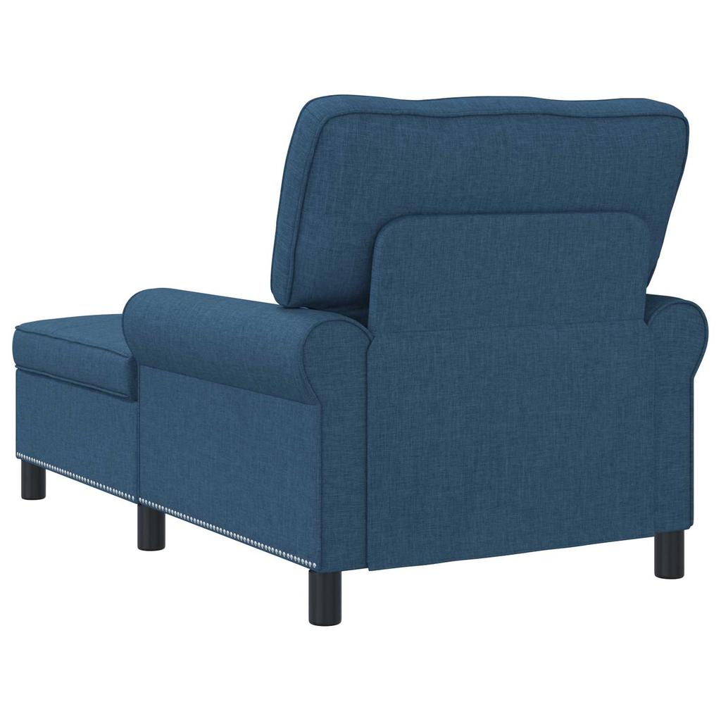 Blue Lounge Chaise Longue with Cushions 91 X 157 X 91 Cm Fabric