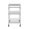 Kitchen Utility Cart, 3 Tiers, Wire Rolling Cart with 661LBS Capacity, Steel Service Cart On Wheels, Metal Storage Trolley with 80mm Deep Basket