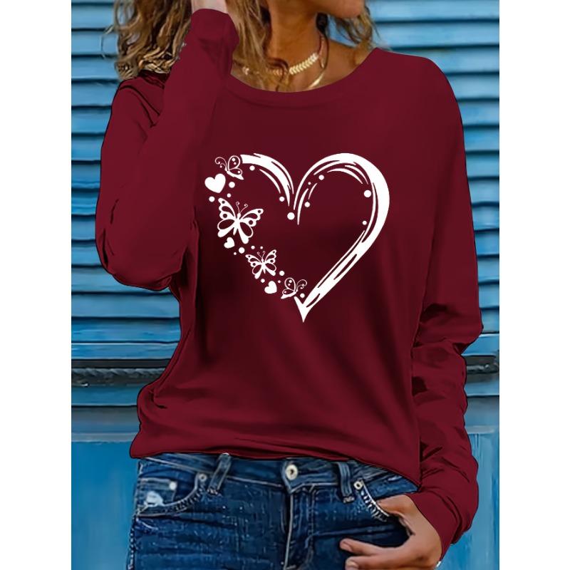 Spring And Autumn Thin Long-Sleeved T-Shirt Round Neck Top Casual Women'S Round Neck Letter Applique Base Shirt Inner Loose