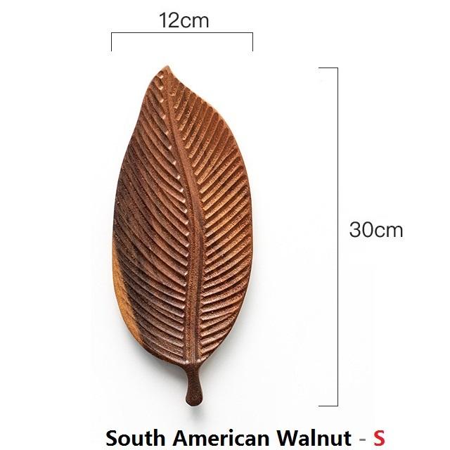 Wooden Leaf Shape Decorative Tray For Coffee Table Decor Vanity Organiser Counter Top Kitchen Ring Dish Holder Refreshment Tray Quality