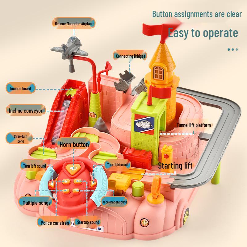 Kids' Adventure Track: Interactive Sliding Car Toy for Ages 1-3