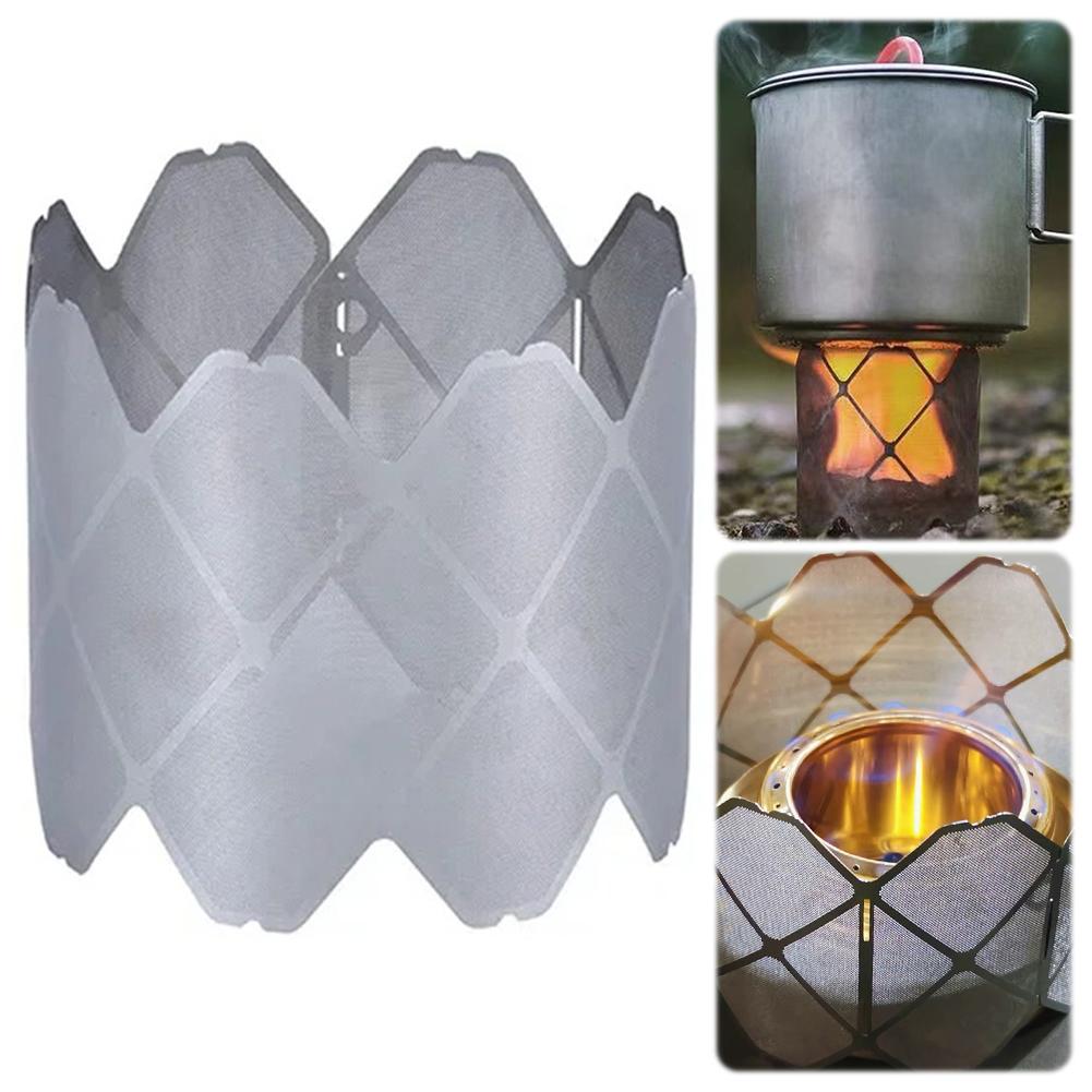 

Outdoor Stove Windscreen Stainless Steel Portable Alcohol Stove Rack Camping Stove Windshield for Camping Hiking Backpacking spain